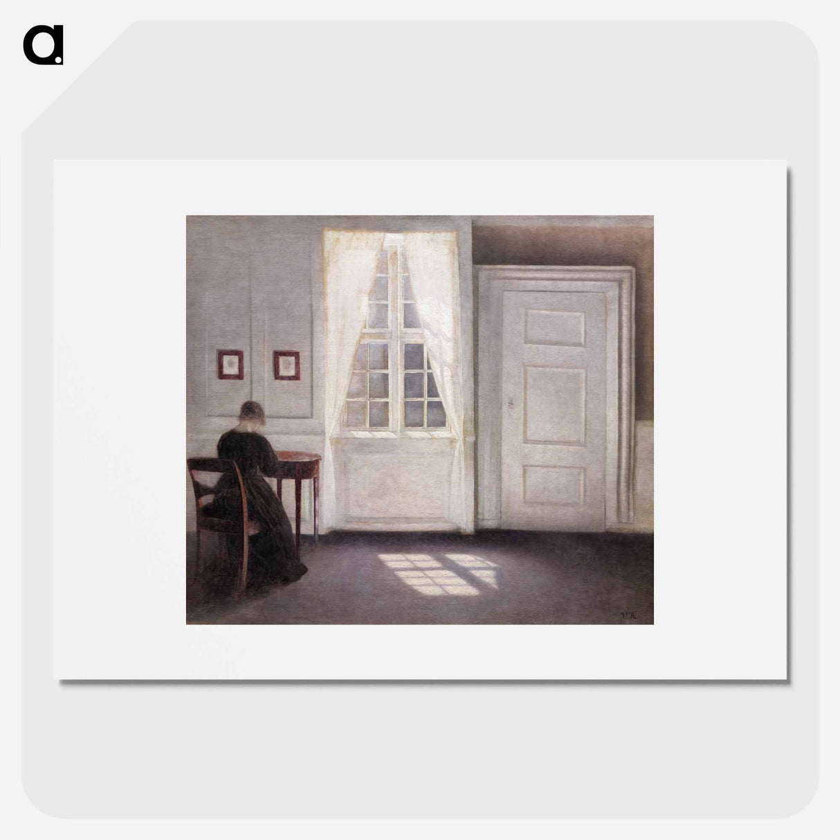 Interior in Strandgade, Sunlight on the Floor - Vilhelm Hammershøi Poster.