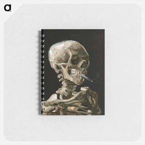 アートメモ帳-Head of a skeleton with a burning cigarette - フィンセント ファン ゴッホ Memo.