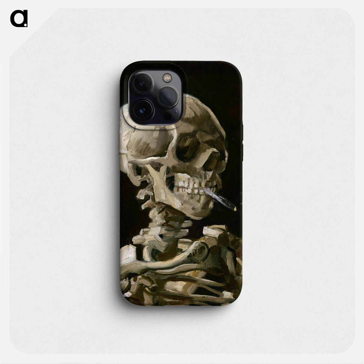 Head of a skeleton with a burning cigarette - フィンセント ファン ゴッホ Phone Case.