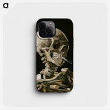 Head of a skeleton with a burning cigarette - Vincent van Gogh Phone Case.