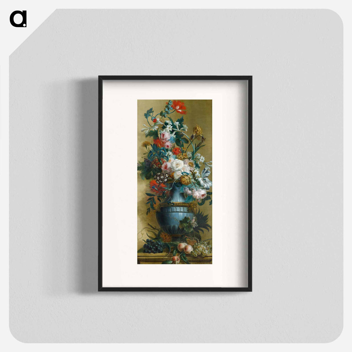 Flowers in a Blue Vase - Willem van Leen Poster.