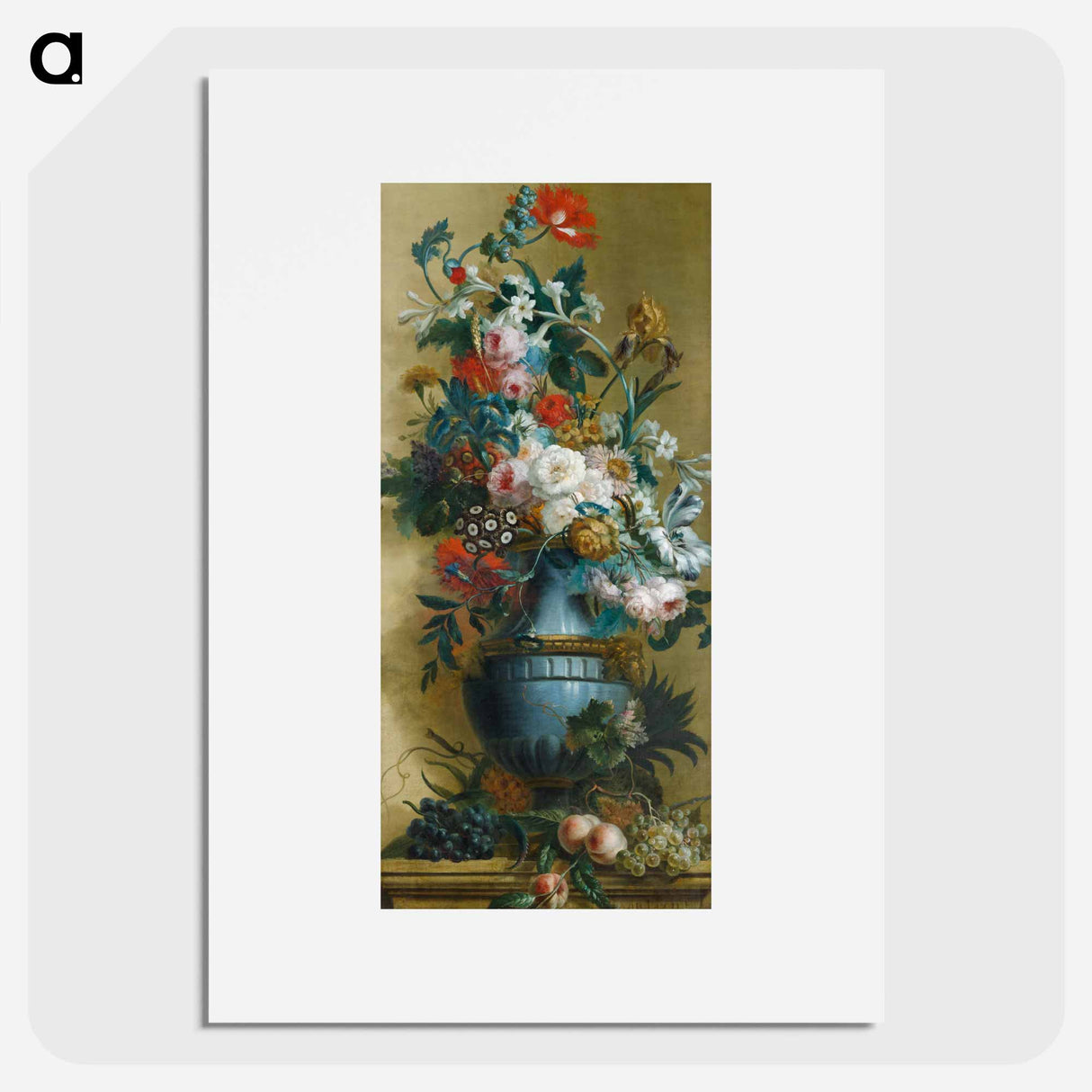 Flowers in a Blue Vase - Willem van Leen Poster.