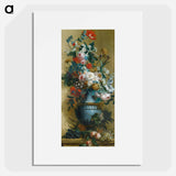 Flowers in a Blue Vase - Willem van Leen Poster.