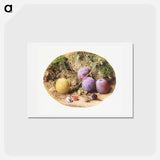 アートポストカード-Aesthetic watercolor plums and mulberries - ウィリアム ヘンリー ハント Postcard.