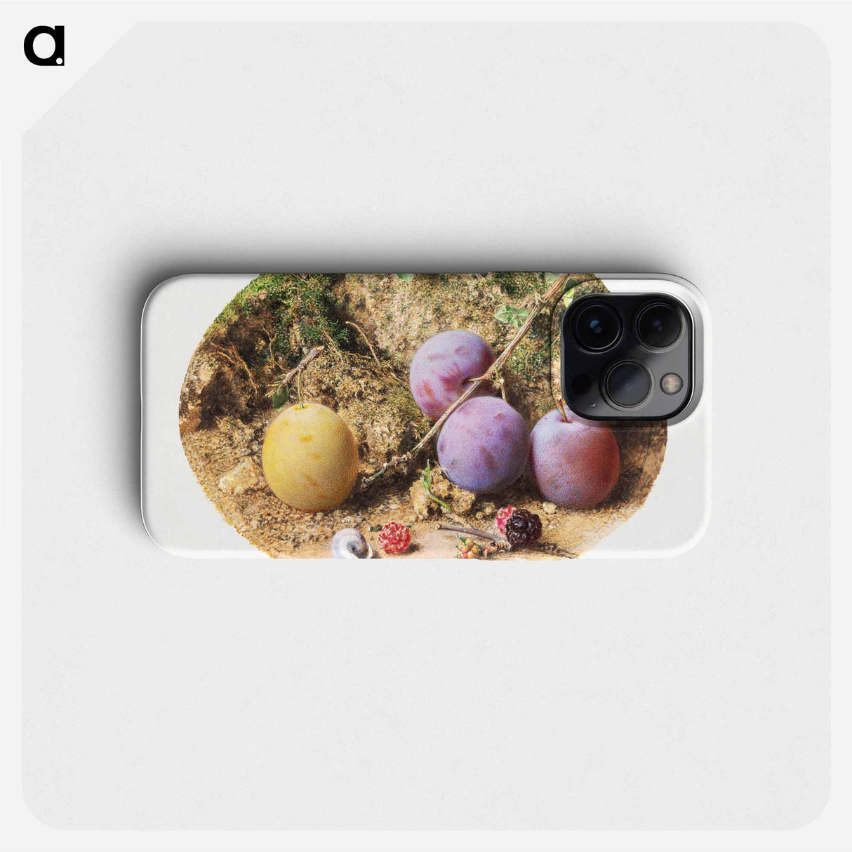 Aesthetic watercolor plums and mulberries - ウィリアム ヘンリー ハント Phone Case.