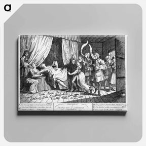 アートパネル-Mary Toft, apparently giving birth to rabbits - ウィリアム ホガース Canvas.