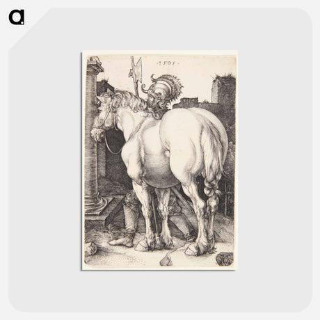アートポストカード-The big horse - アルブレヒト デューラー Postcard.