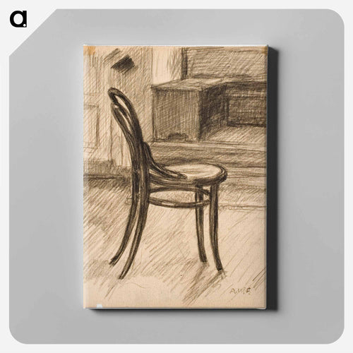 Tuoli, sivusta nähtynä, taustalla kirjoituspöytä - アルフレッド ウィリアム フィンチ Canvas.