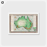 アートポストカード-A Map of Australia - アンティーク地図 Postcard.