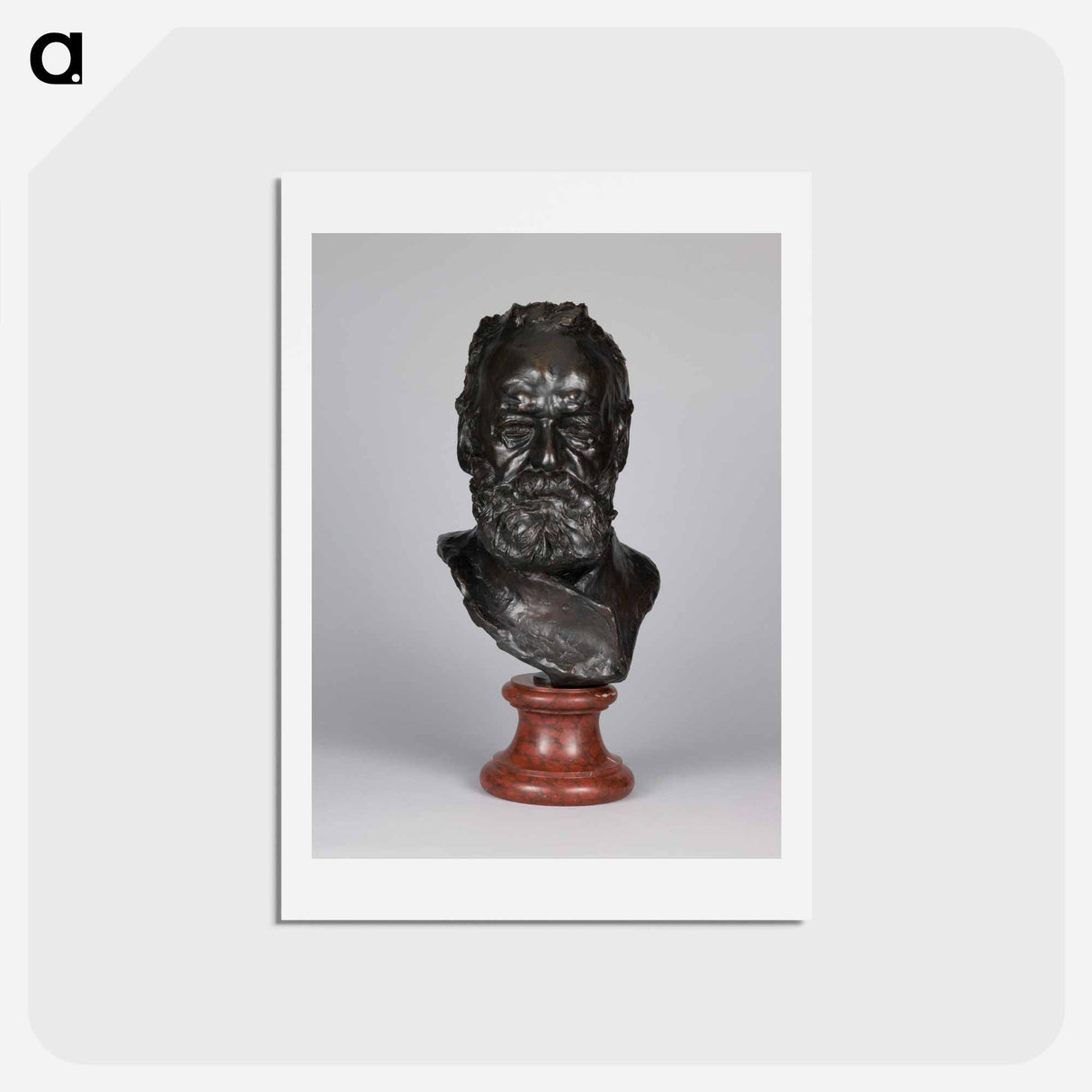 アートポストカード-Bust of Victor Hugo - オーギュスト ロダン Postcard.