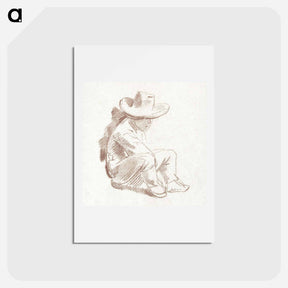 アートポストカード-Zittende Jongen
 - コルネリス プロース ファン アムステル Postcard.