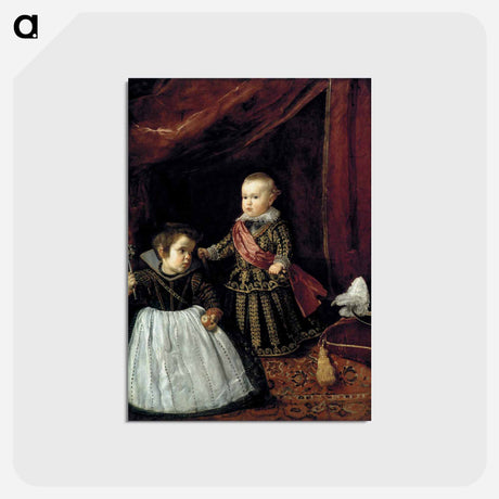 アートポストカード-Don Baltasar Carlos with a Dwarf - ディエゴ ベラスケス Postcard.