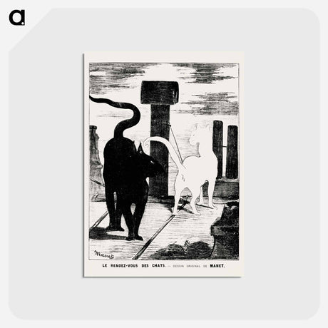 アートポストカード-The Cats’ Rendezvous - エドゥアール マネ Postcard.