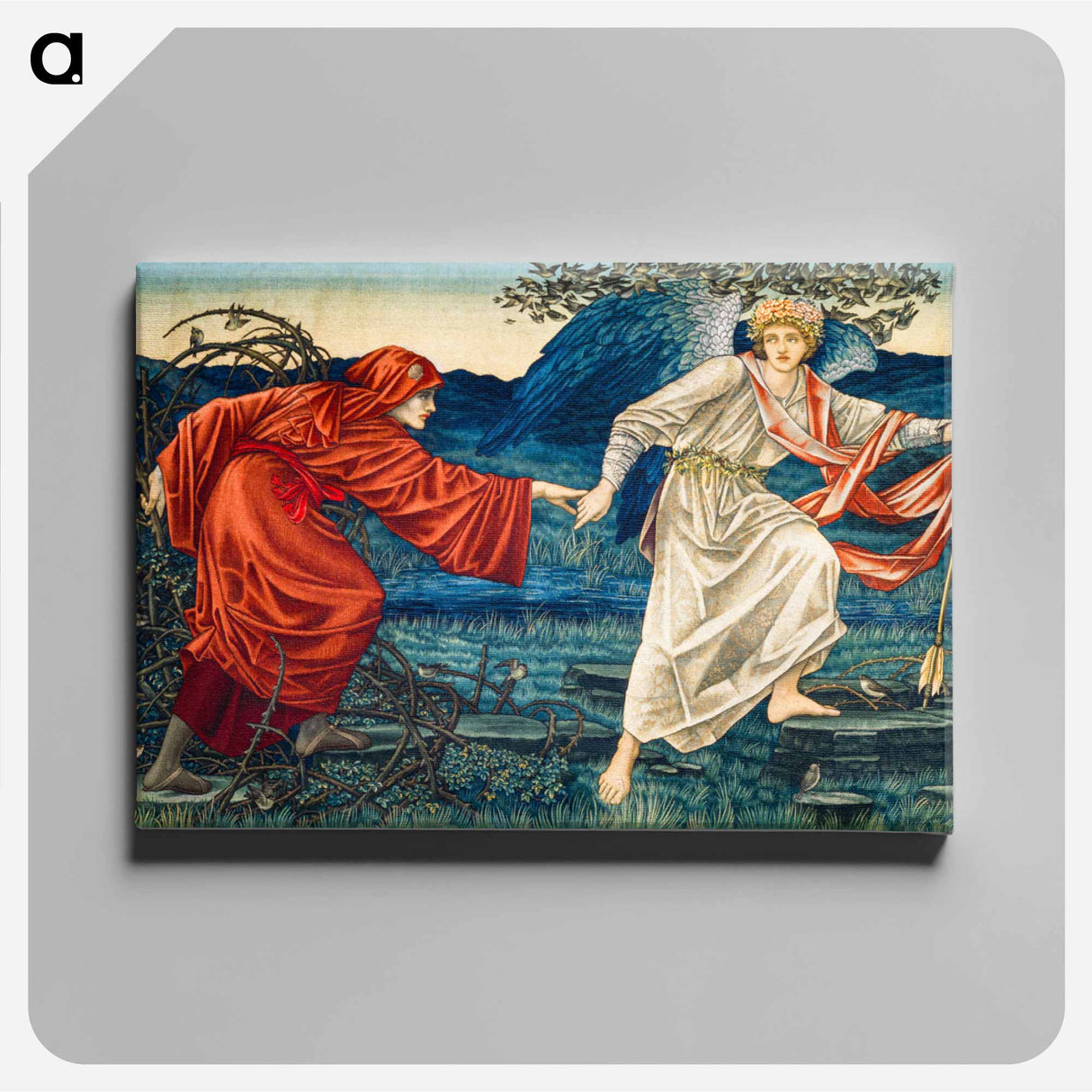 Love leading the Pilgrim: Tapestry - エドワード バーン ジョーンズ Canvas.