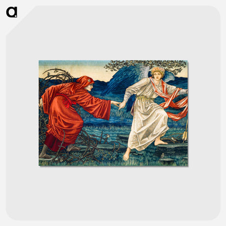 アートポストカード-Love leading the Pilgrim: Tapestry - エドワード バーン ジョーンズ Postcard.