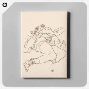 アートパネル-Reclining Woman with Raised Skirt - エゴン シーレ Canvas.