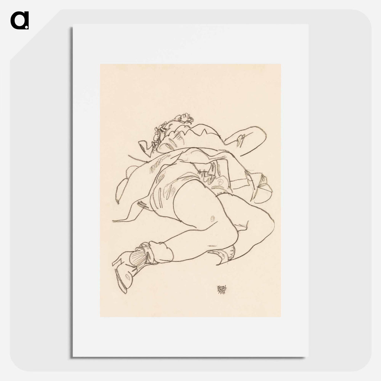 Reclining Woman with Raised Skirt - Egon Schiele Poster.