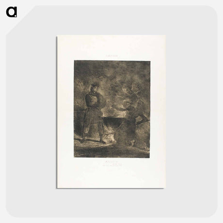 アートポストカード-ブラウン - ウジェーヌ ドラクロワ Postcard.