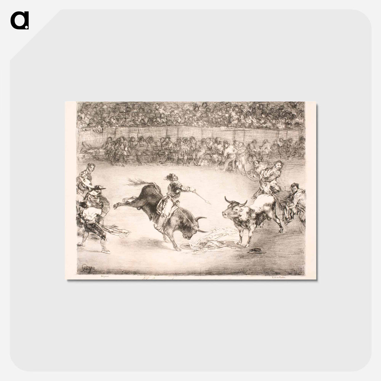 アートポストカード-El famoso Americano, Mariano Ceballos - フランシスコ デ ゴヤ Postcard.