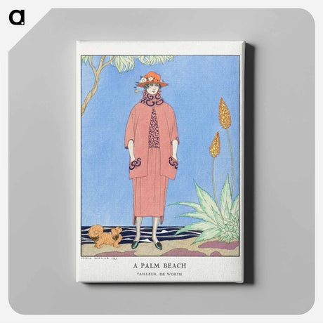 アートパネル-A palm beach: Tailleur, de Worth from Gazette du Bon Ton No. 5 Pl. 40 - ジョージ バービエ Canvas.