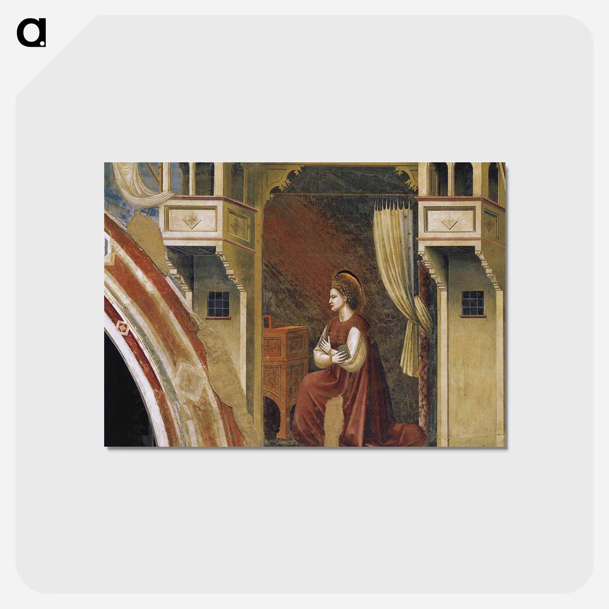 アートポストカード-Annunciation: The Virgin Receiving the Message - ジョット ディ ボンドーネ Postcard.