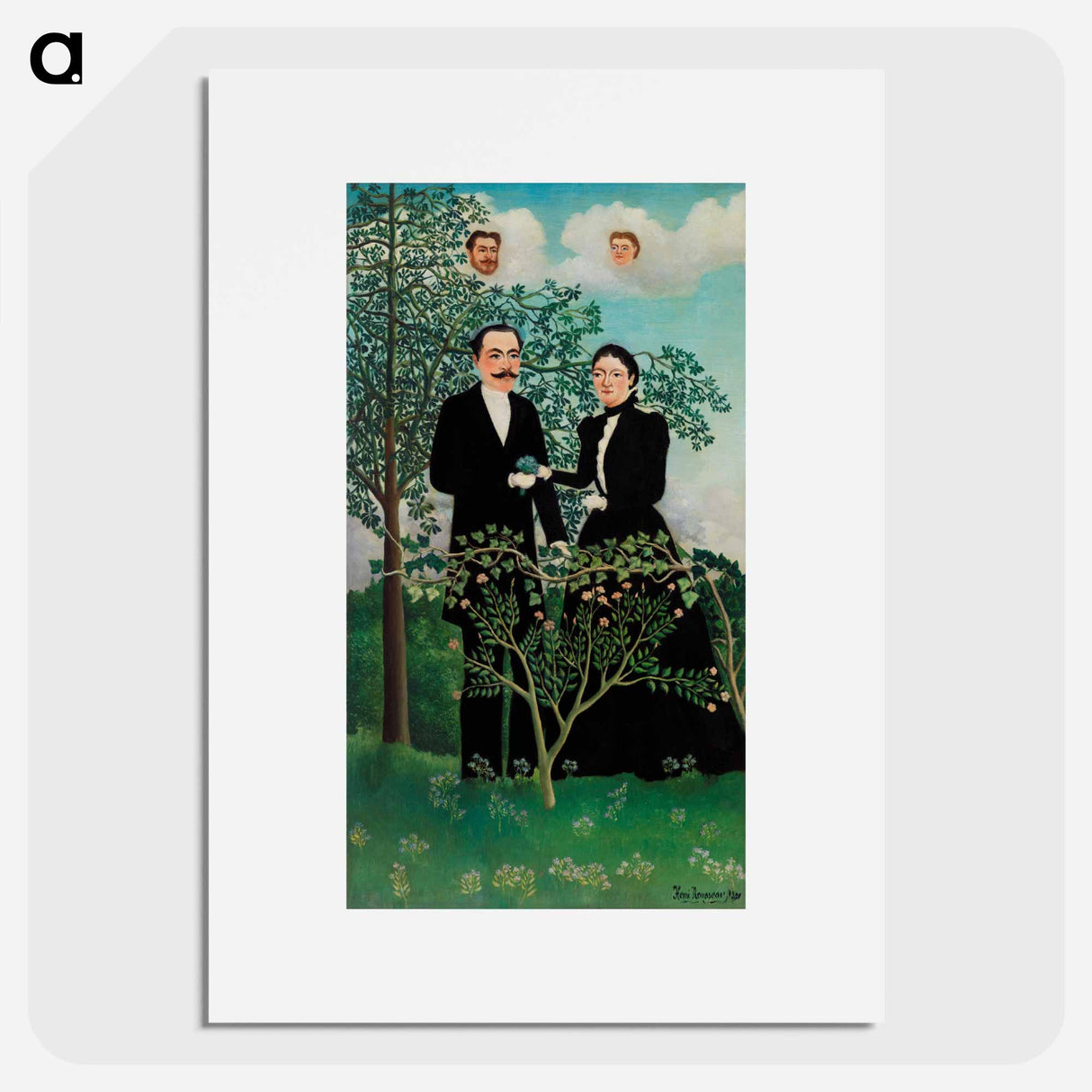 The Past and the Present, or Philosophical Thought - Henri Rousseau Poster.