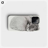 Rolled up lying, sleeping cat - ジャン ベルナール Phone Case.