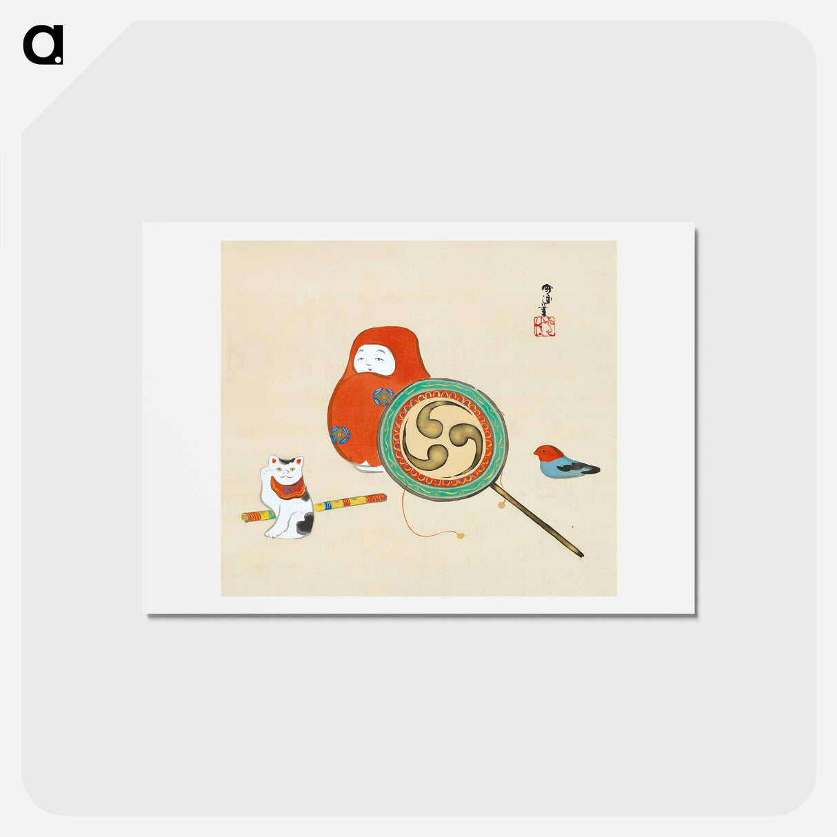 アートポストカード-Kamisaka Sekka's Toys - 神坂 雪佳 Postcard.