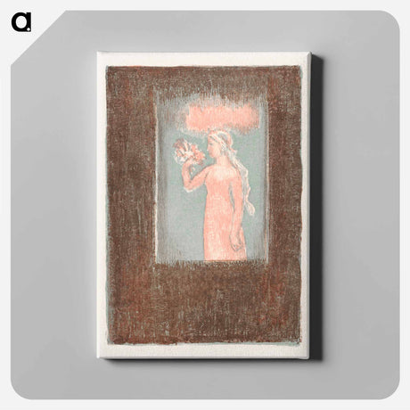 アートパネル-Young girl with flowers in front of a window - モーリス ドニ Canvas.