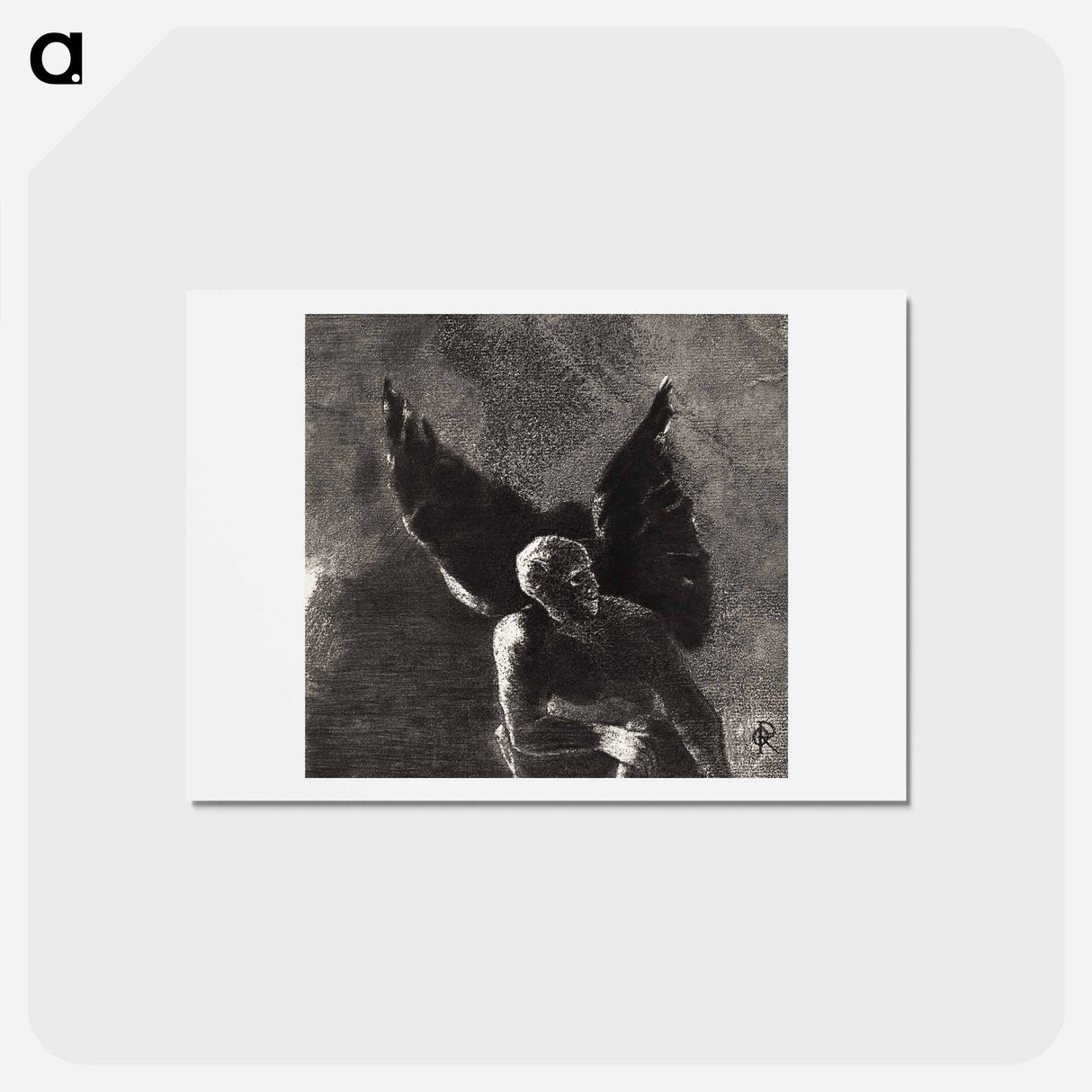 アートポストカード-Glory and Praise To You, Satan, In the Heights of Heaven, Where You Reigned, and in the Depths of Hell, Where, Vanquished, You Dream In Silence - オディロン ルドン Postcard.