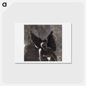 アートポストカード-Glory and Praise To You, Satan, In the Heights of Heaven, Where You Reigned, and in the Depths of Hell, Where, Vanquished, You Dream In Silence - オディロン ルドン Postcard.
