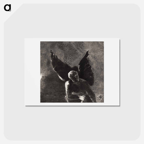 アートポストカード-Glory and Praise To You, Satan, In the Heights of Heaven, Where You Reigned, and in the Depths of Hell, Where, Vanquished, You Dream In Silence - オディロン ルドン Postcard.