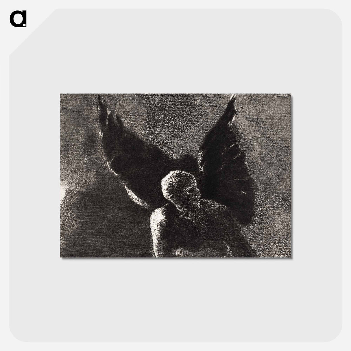 アートポストカード-Glory and Praise To You, Satan, In the Heights of Heaven, Where You Reigned, and in the Depths of Hell, Where, Vanquished, You Dream In Silence - オディロン ルドン Postcard.