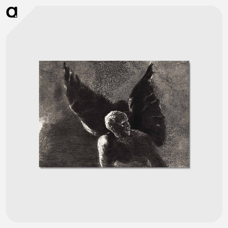 アートポストカード-Glory and Praise To You, Satan, In the Heights of Heaven, Where You Reigned, and in the Depths of Hell, Where, Vanquished, You Dream In Silence - オディロン ルドン Postcard.