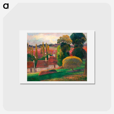 アートポストカード-A Farm in Brittany - ポール ゴーギャン Postcard.