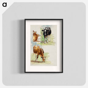 アートポスター-Cattle, Steers - サミュエル コールマン Poster.