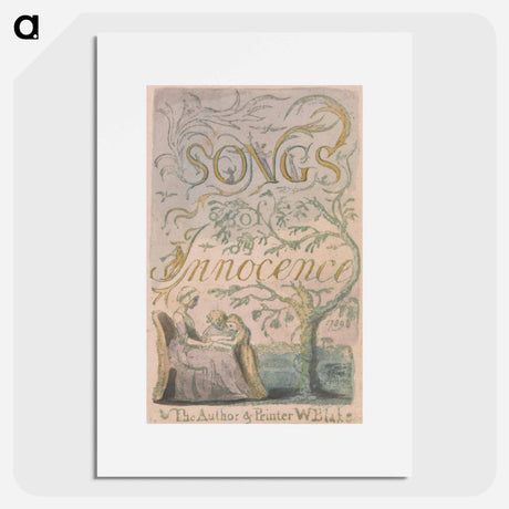 アートポスター-Songs of Innocence and of Experience, Plate 2, Innocence Title Page - ウィリアム ブレイク Poster.