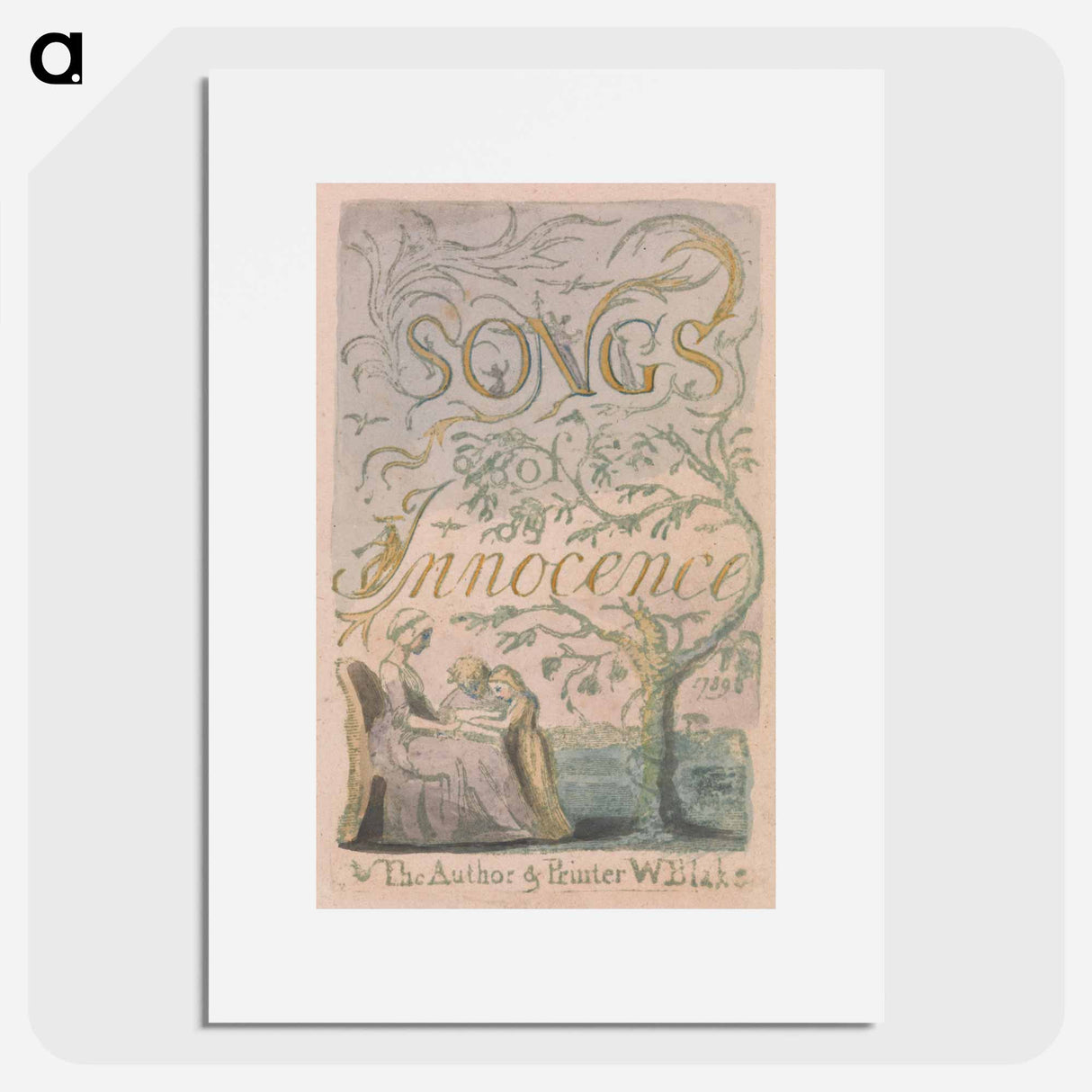 Songs of Innocence and of Experience, Plate 2, Innocence Title Page - ウィリアム ブレイク Poster.