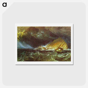 アートポストカード-The Mew Stone at the Entrance of Plymouth Sound - ウィリアム ターナー Postcard.