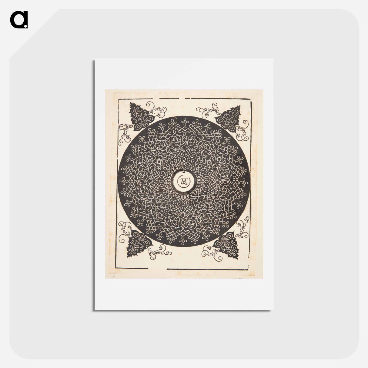 アートポストカード-Knob with white medallion - アルブレヒト デューラー Postcard.