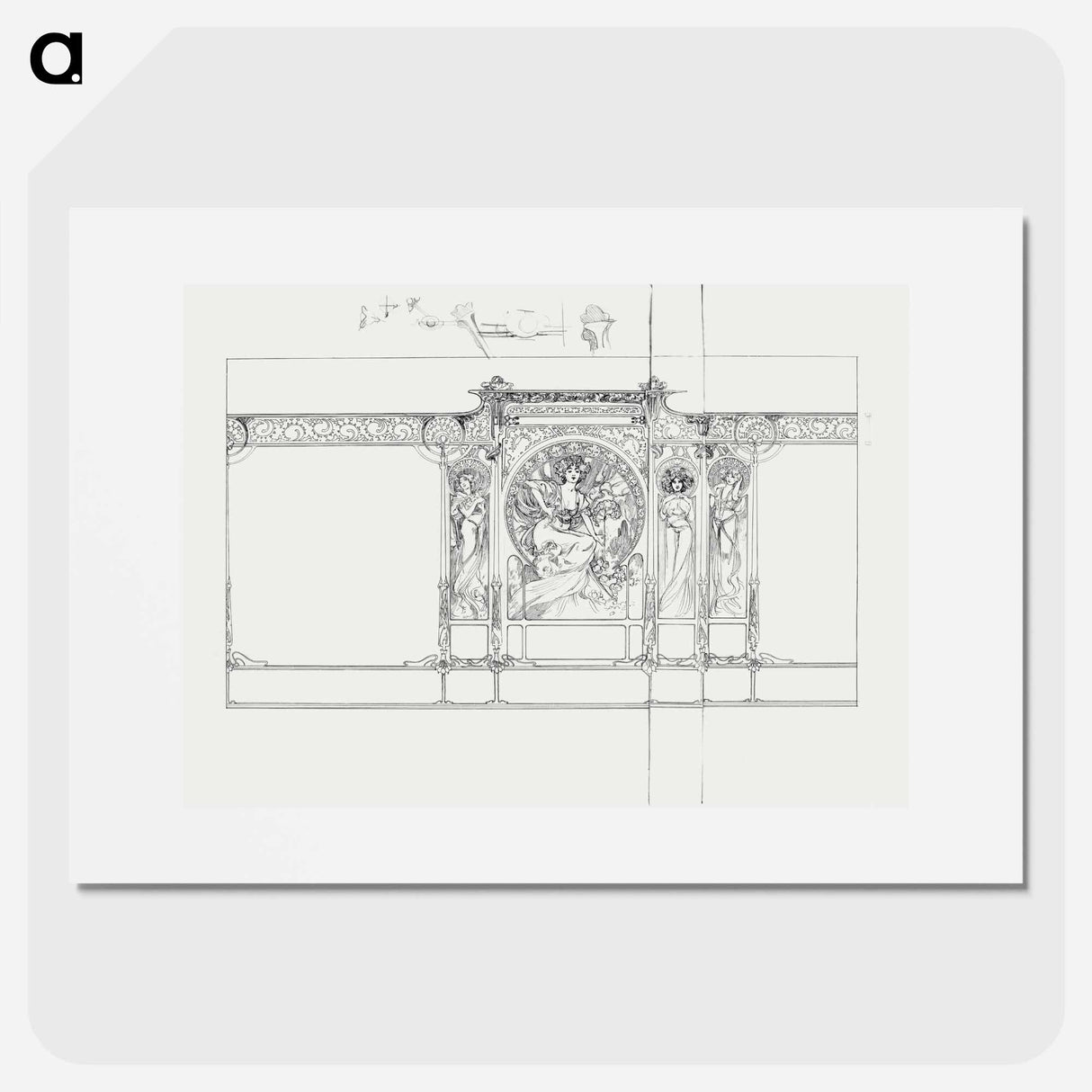 Panel with variants of the Fouquet boutique - Alphonse Mucha Poster.