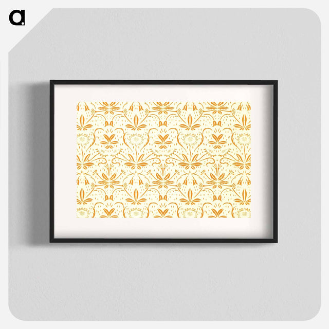 アートポスター-Yellow Botanical Pattern
 - 大英図書館 Poster.
