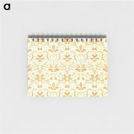 アートメモ帳-Yellow Botanical Pattern
 - 大英図書館 Memo.