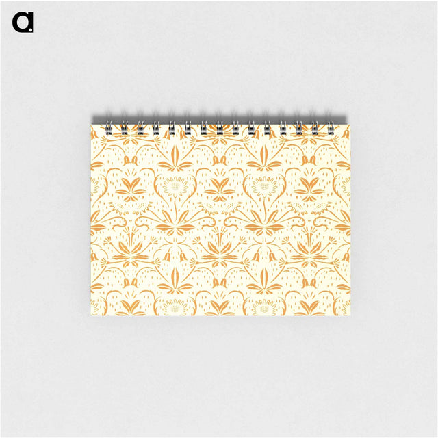 アートメモ帳-Yellow Botanical Pattern
 - 大英図書館 Memo.