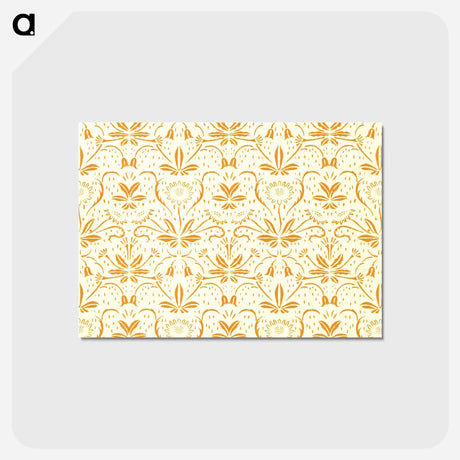 アートポストカード-Yellow Botanical Pattern
 - 大英図書館 Postcard.