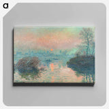 Sun setting on the Seine at Lavacourt - クロード モネ Canvas.