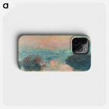 Sun setting on the Seine at Lavacourt - クロード モネ Phone Case.