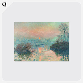 アートポストカード-Sun setting on the Seine at Lavacourt - クロード モネ Postcard.
