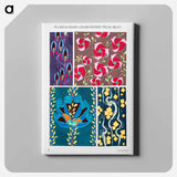 Floral colorful background, vintage art deco & art nouveau background, plate no. 3. - E.A.セギー Canvas.
