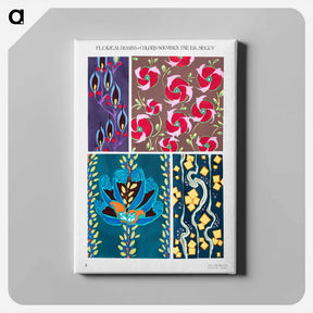 アートパネル-Floral colorful background, vintage art deco & art nouveau background, plate no. 3. - E.A.セギー Canvas.